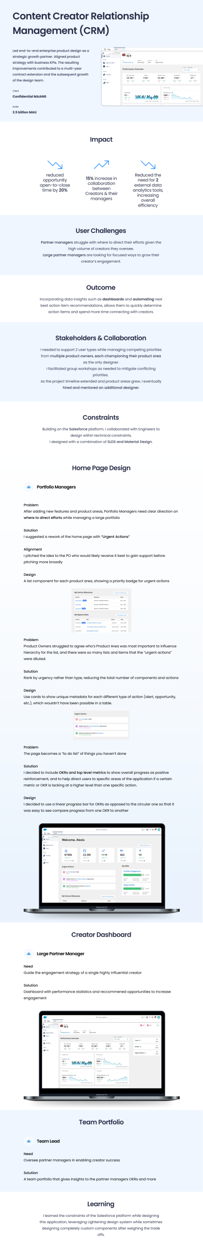 Creator Manager Application Case Study